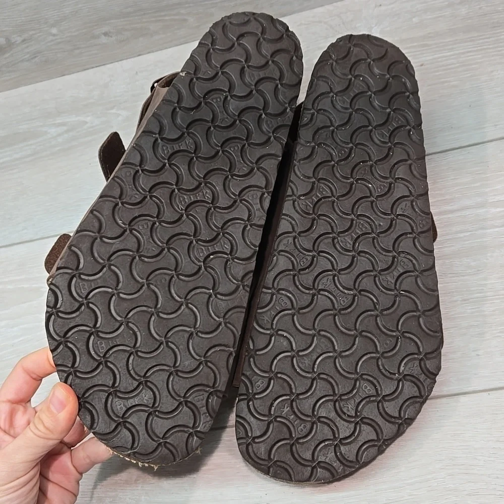 Birkenstock Mens Milano Leather Brown Sandals Shoes Slide Sz 45/12 Regular